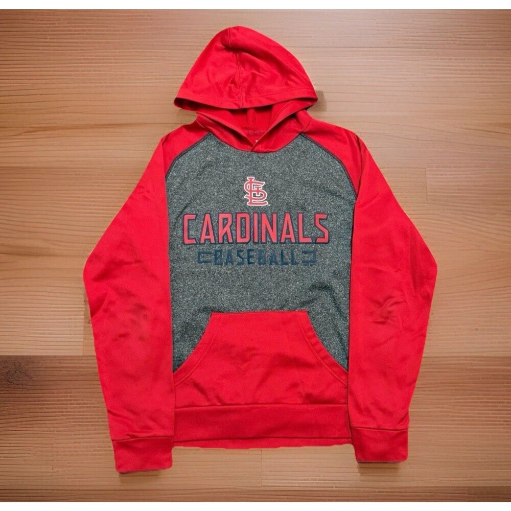 St. Louis Cardinals Hoodie Fanatics MLB Pullover Red & Gray Men’s Size Medium